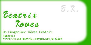 beatrix koves business card